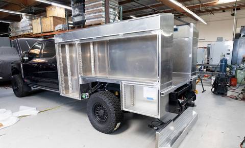 Service bed fitted to a Ford F-350